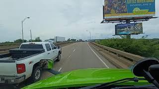 Driving a semi through Shreveport, Louisiana on I-20.