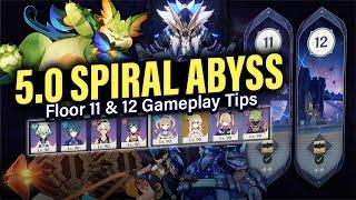 How to BEAT 5.0 SPIRAL ABYSS Floor 11 & 12: Guide & Tips w/ 4-Star Teams! | Genshin Impact 5.0