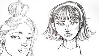 HOW I SKETCH  FASHION FACE SKETCH Cara Sketsa Wajah Pemula