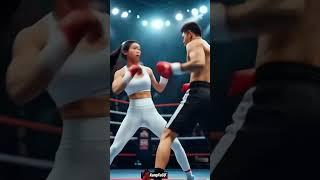 Kung Fu Girl defeats her formidable opponent with a high kick! #kungfu #fight #boxing #ai #kungfugo