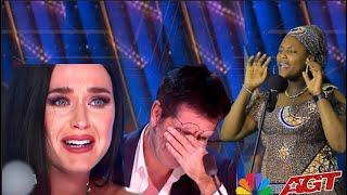 Golden Buzzer | The judges criying when he heard Mama Africa Singing Worship Song,See How Audience..