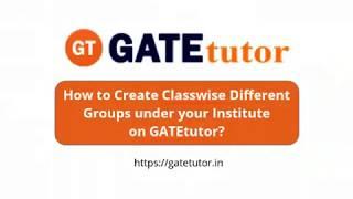 How to Create Class wise Different Groups under your Institute