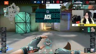 Kyedae react on Tenz ACE with pistol against c9 | sentinels vs c9