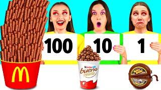 100 Capas de Alimentos Desafío | Recetas de Cocina Sabrosas por 4Fun Challenge