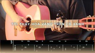 TÔI THẤY HOA VÀNG TRÊN CỎ XANH | Guitar TAB SOLO dễ tập cho người mới bắt đầu