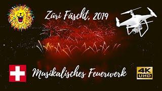 Musikalisches Feuerwerk in Züri Fäscht 2019 (Zurich Fest) | Drone Show 4K UHD Video