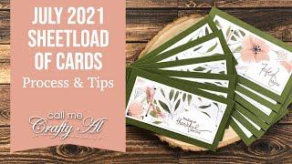 12 Mini Slmiline Cards in a Flash | SheetLoad of Cards | July 2021 | Process & Tips