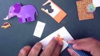 Wild Animals Zoo Cut and Paste for Kids 3 - Turtle, Elephant and Monkey | Crafts For Kids