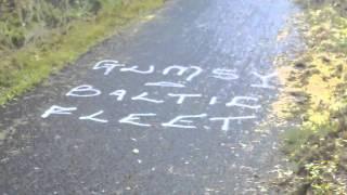 "Gumsy - Baltic Fleet" Graffiti on the Clyde Walkway in Glasgow, Scotland