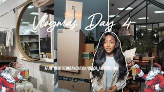 VLOGMAS Day 4 | Apartment Reorganization/ Decor | Amazon Haul + more | Petite-Sue TV