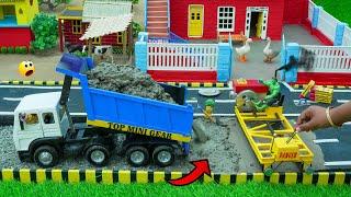 diy mini tractor heavy rain damaged the road | making road rc tractor Science Project | @topminigear