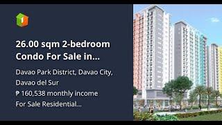 26.00 sqm 2-bedroom Condo For Sale in Davao Park District Davao City