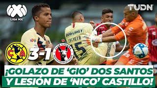 ¡Golazo de Giovani dos Santos y lesión de Nicolás Castillo! | América 3-1 Xolos | TUDN