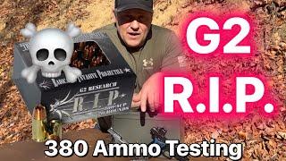 Ep. 9 S&W Bodyguard 2.0 380 ACP Ammo Testing: 62 gr G2 Research R.I.P. fragmenting hollow point