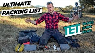 The Ultimate Motorcycle Packing List ️| TransEuroTrail Edition ️ (Motorcycle Tours / Ultralight)