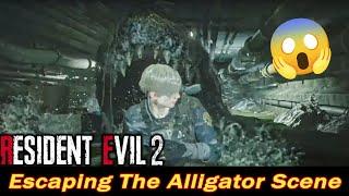 Resident Evil 2 Remake - Escaping The Alligator Scene | Live Stream cuts