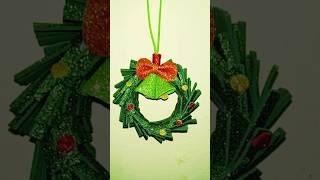 Christmas Wreath Ornament From glitter foam Sheet #Diy Christmas decorations#diyornaments #shorts