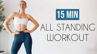 15 MIN FULL BODY HIIT - All Standing, No Repeats, No Equipment, Home Workout