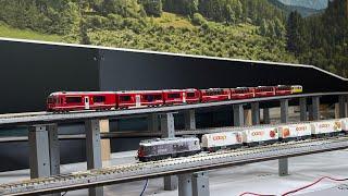 Kato RhB N Bergün via Brombenzviadukt zur Kreuzungstelle und zurück nach Bergün