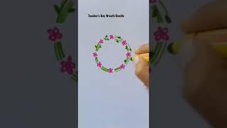 Easy Flower Drawing for Teacher's Day #shorts #youtubeshorts #doodle