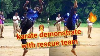 Karate demonstrate with rescue team/Nunjacku speed rotation