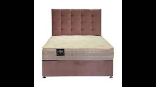 Retro Vintage Bed - Plush or Crush Velvet Divan Bed with Memory Collection Mattress & Headboard