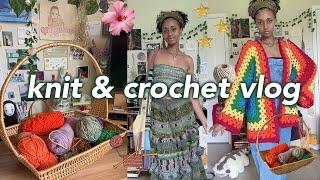  chatty knit & crochet vlog |  working on pieces for the summer 𓆉