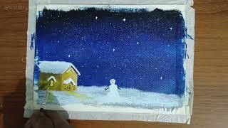 painting for christmas #relaxingartvideos #christmaspainting #acrylicpainting