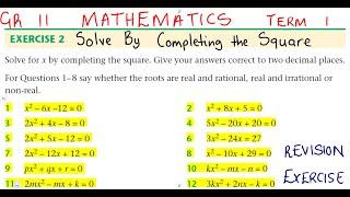 Mathematics Grade 11 Solving Equations by Completing the square Method Term 1