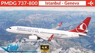 [MSFS] PMDG 737-800 Turkish Airlines | Istanbul to Geneva | VATSIM Full flight | 4K Ultra HD