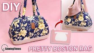 DIY PRETTY BOSTON BAG | large capacity handbag tutorial & pattern [sewingtimes]