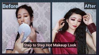 Hot and Bold Makeup Look || Wedding Purpose Makeup Look || Party Makeup Tutorial