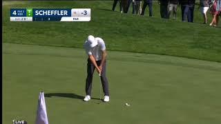 scottie scheffler misses 2 foot putt at the genesis