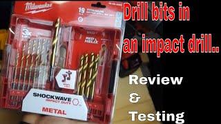 Milwaukee red helix impact driver drill bits -  review and testing wood metal and plastic