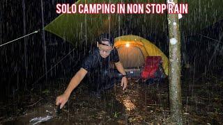 SOLO CAMPING HEAVY RAIN - STRUGGLE TO SET UP A TENT IN NON STOP RAIN - BEHIND THE SCENE