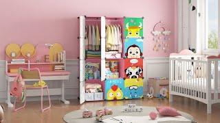 Children Wardrobe Kid Dresser Cute Baby Portable Closet Bedroom Armoire