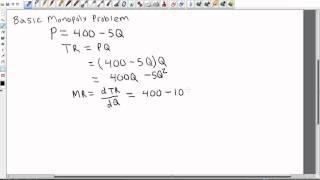 Monopoly Profit Maximization with Calculus