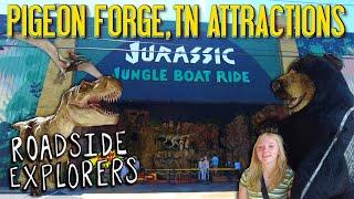 PIGEON FORGE TN ROADSIDE ATTRACTIONS | Jurassic Jungle Boat Ride | Goats on the Roof | Three Bears