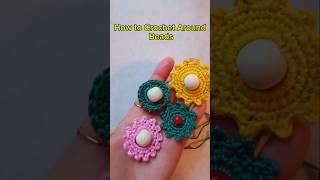 How to beautifully crochet around a bead. #crochet Как красиво обвязать крючком бусину.