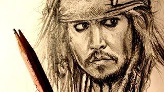 ASMR | Pencil Drawing 116 | Captain Jack Sparrow (Request)