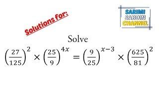Solution for Equation of Indices Question in 5 minutes