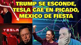 La bolsa de Usa se derrumba y Trump se esconde, Tesla cae en picado y México se la pasa celebrando
