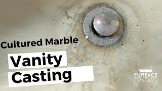 Cultured Marble Vanity resurfacing Before & After  | SURFACE INTEGRITY | Montreal