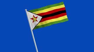 Green Screen Zimbabwe Flag Waving Animation (4K)