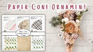 Vintage Christmas Cone-  DIY Ornament -Paper Crafting