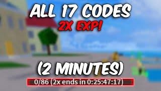 All 17 2x ( Double EXP CODES ) In 2 Minutes... - Blox Fruits