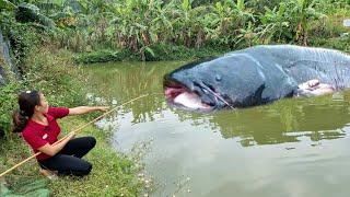 How to catch giant stream fish simply with bamboo to sell at market I Triệu Thị Xuân