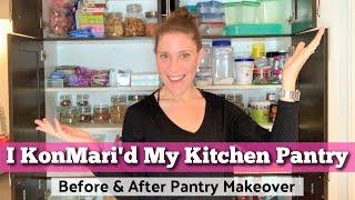 Marie Kondo Kitchen Declutter With Me - Before And After || Konmari Method Pantry Organization