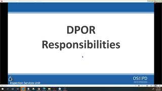 DPOR Responsibilities