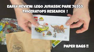 Early review: LEGO Jurassic Park 76959 Triceratops Research!